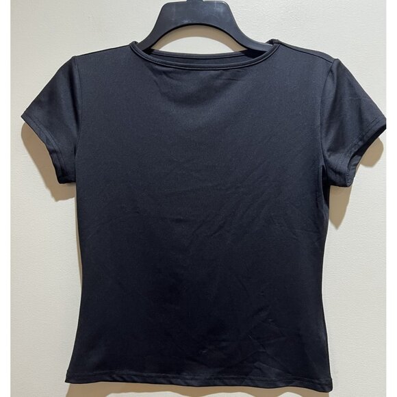 2 ~ ZHENWEI Crop Workout Tops for Women Size Medium ~ Black & Purple - Picture 4 of 8